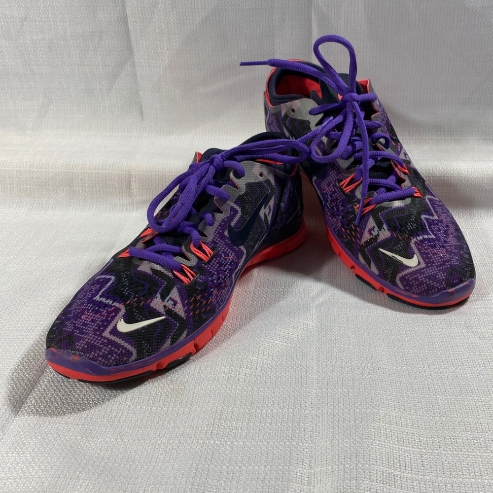 Nike Free TR Fit 4 Womens 6.5 Training Shoes Purple Crimson Geometric 629832-501